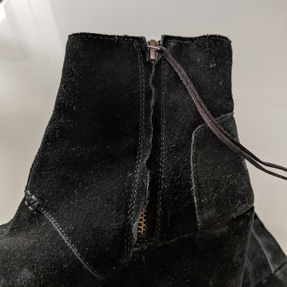 Toms Black Suede Wedge Desrhi Side Zip Booties - Picture 6 of 8